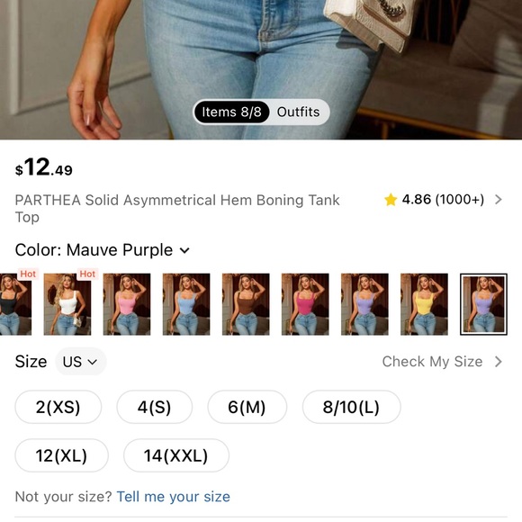 NWOT SHEIN PARTHEA Solid Asymmetrical Hem Boning Tank
Mauve Purple corset small - Picture 7 of 16